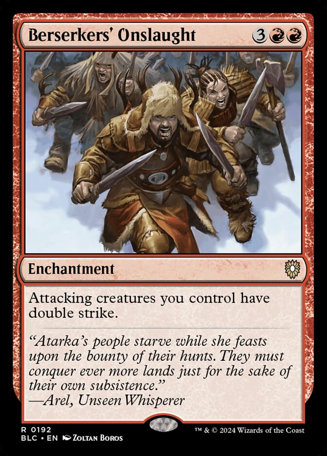 Berserkers' Onslaught (192) - Bloomburrow Commander (BLC)