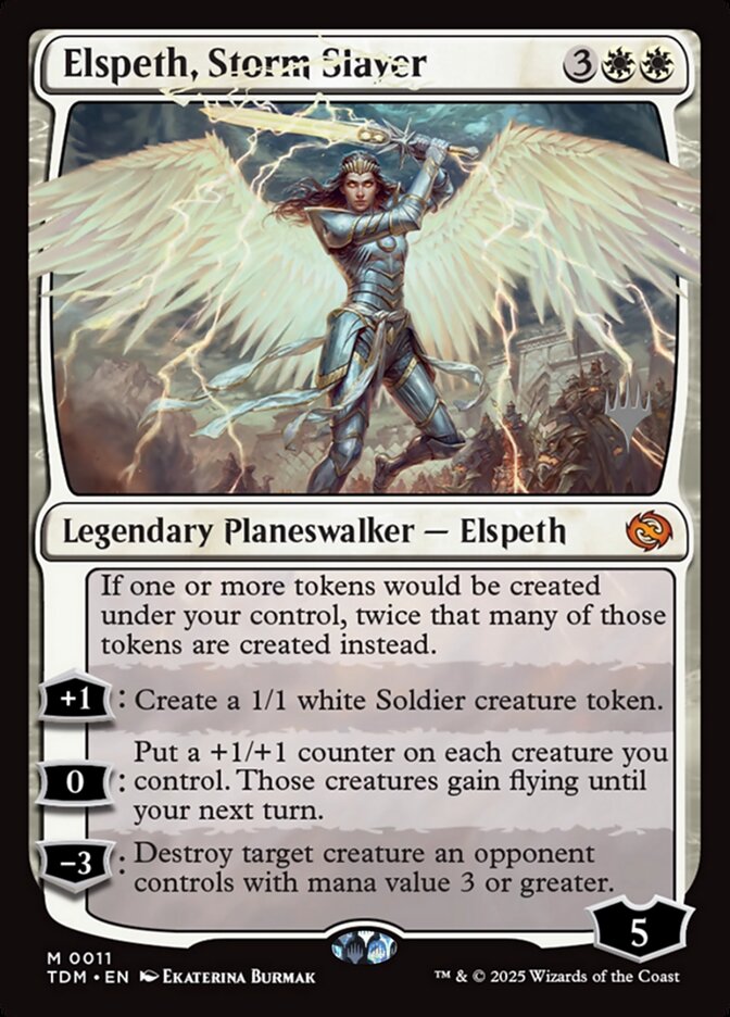 Elspeth, Storm Slayer (11p) - Tarkir: Dragonstorm Promos (PTDM)
