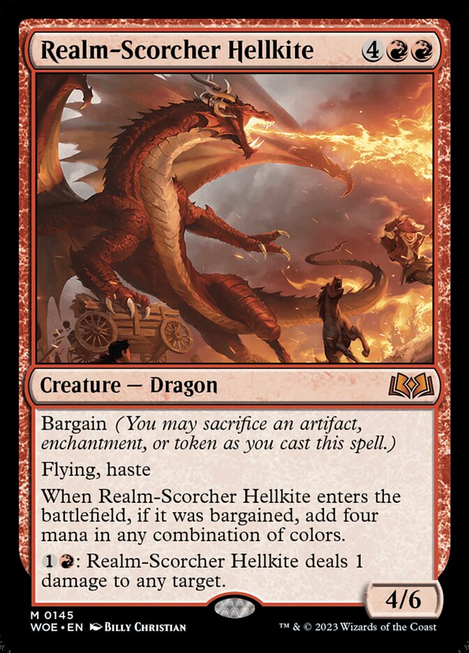 Realm-Scorcher Hellkite (145) - Wilds of Eldraine (WOE)