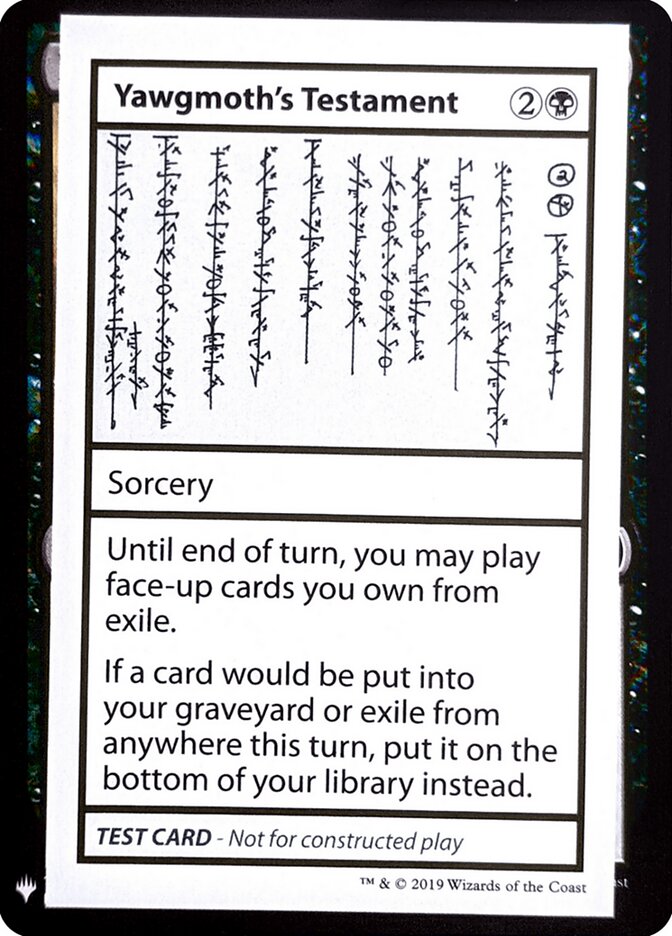 Yawgmoth's Testament (52) - Mystery Booster Playtest Cards 2019 (CMB1)