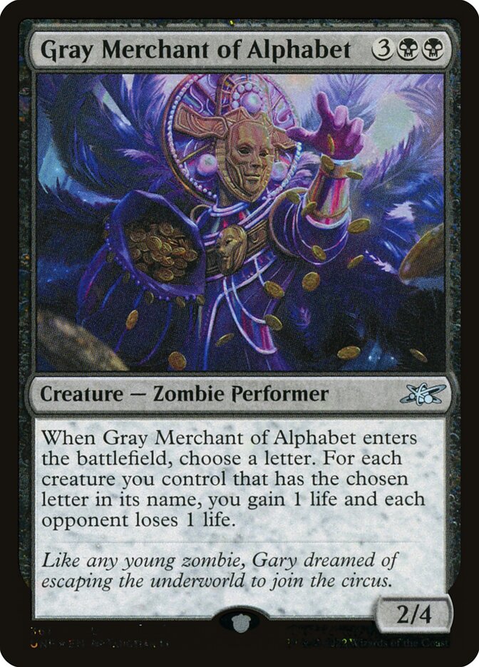 Gray Merchant of Alphabet (361) - Unfinity (UNF)