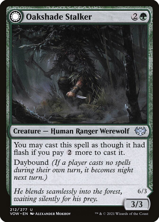 Oakshade Stalker // Moonlit Ambusher (212) - Innistrad: Crimson Vow (VOW)