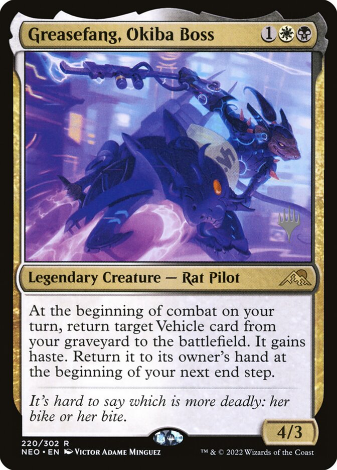 Greasefang, Okiba Boss (220p) - Kamigawa: Neon Dynasty Promos (PNEO)