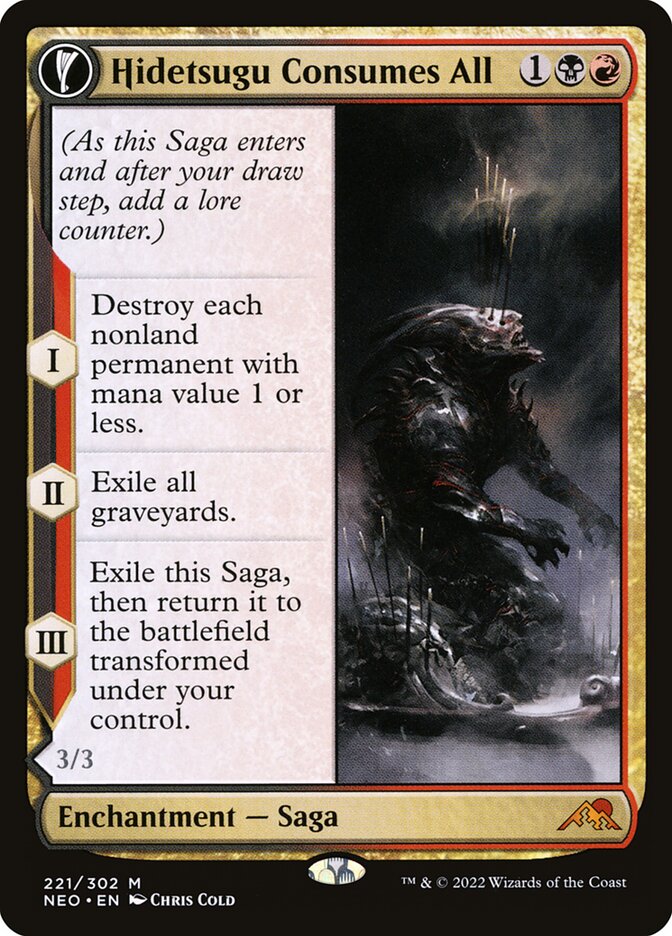 Hidetsugu Consumes All // Vessel of the All-Consuming (221) - Kamigawa: Neon Dynasty (NEO)