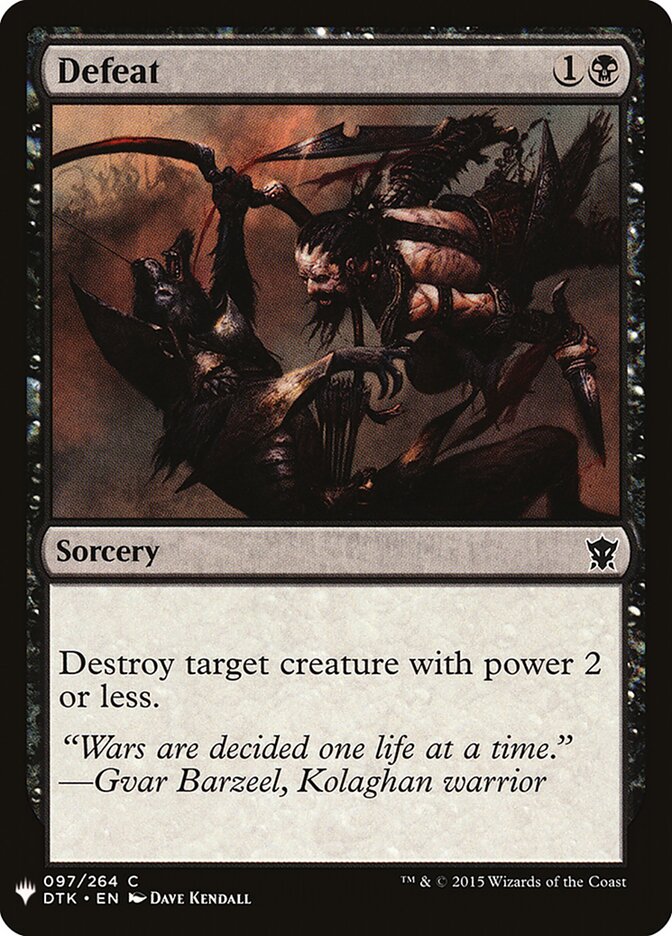 Defeat (DTK-97) - The List (PLST)