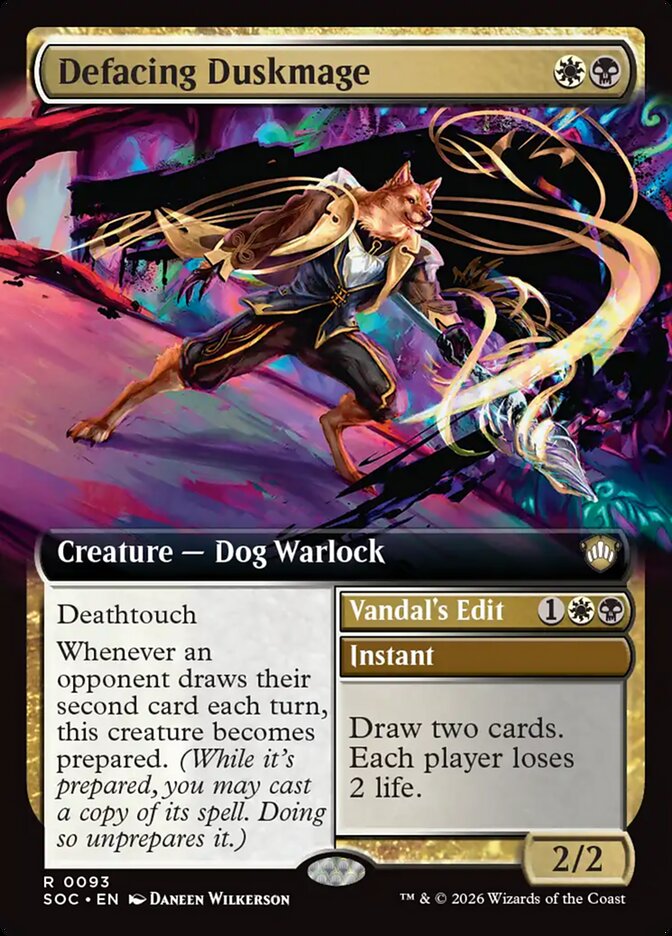 Defacing Duskmage // Vandal's Edit (93) - Secrets of Strixhaven Commander (SOC)