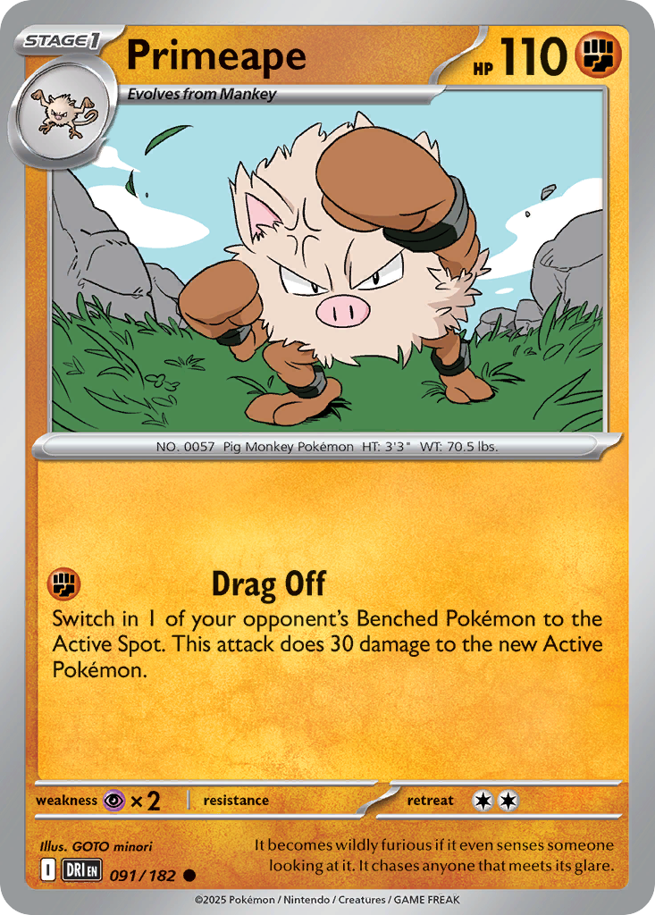 Primeape (91/182) - Destined Rivals (DRI)