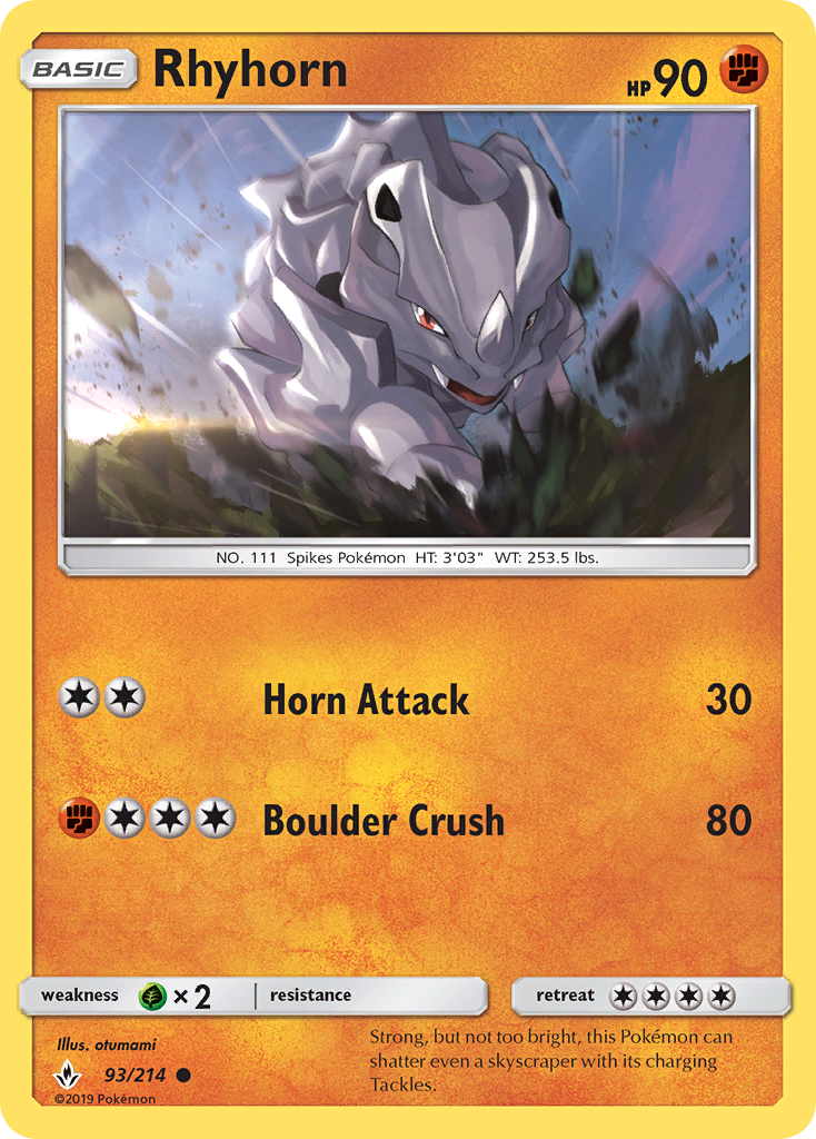 Rhyhorn (93/214) - Unbroken Bonds (UNB)