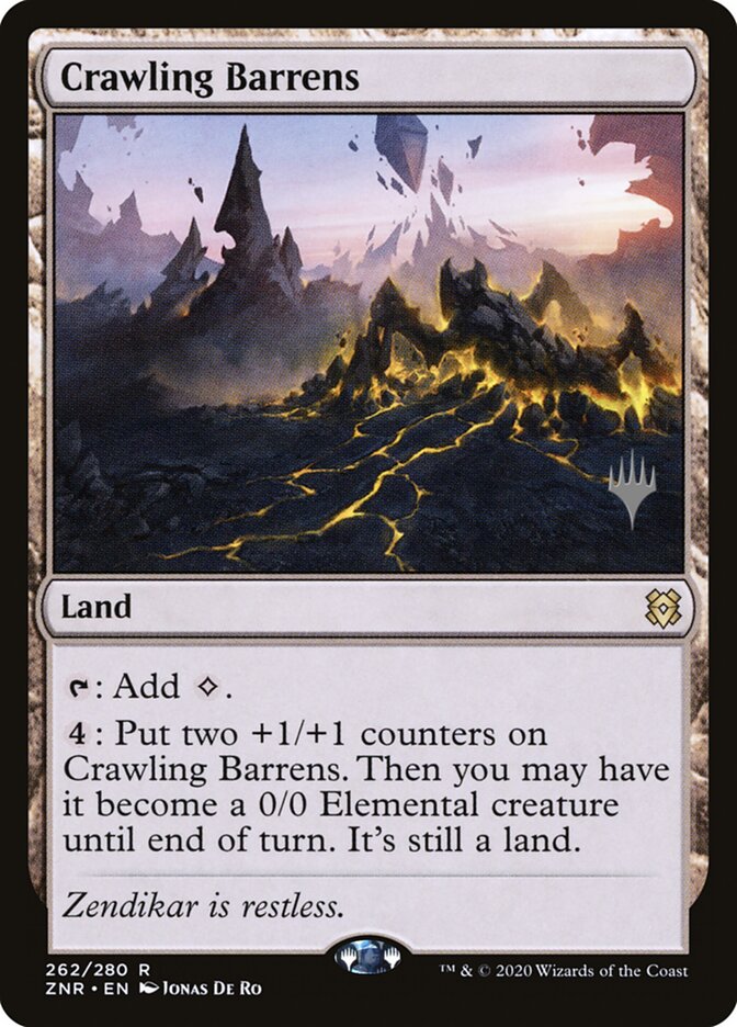 Crawling Barrens (262p) - Zendikar Rising Promos (PZNR)