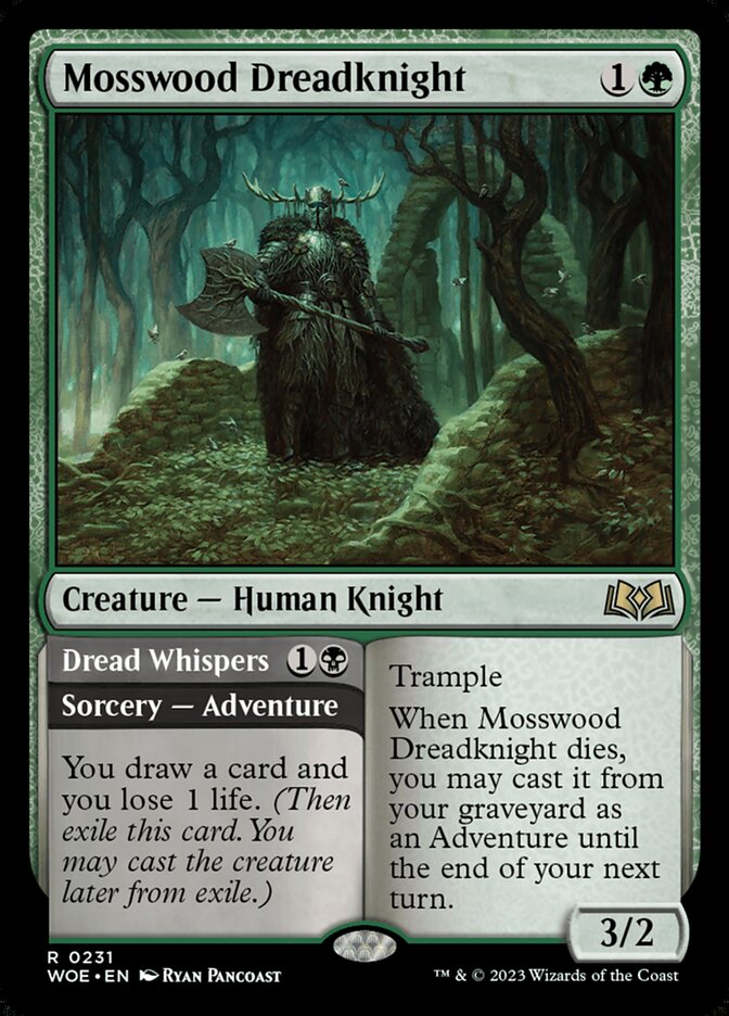 Mosswood Dreadknight // Dread Whispers (231) - Wilds of Eldraine (WOE)