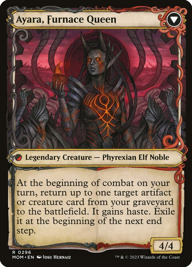 Ayara, Widow of the Realm // Ayara, Furnace Queen (296) - March of the Machine (MOM)