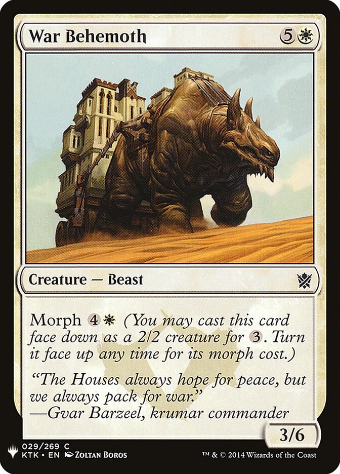 War Behemoth (KTK-29) - The List (PLST)