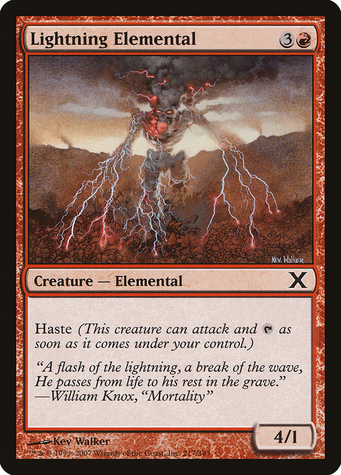 Lightning Elemental (217) - Tenth Edition (10E)