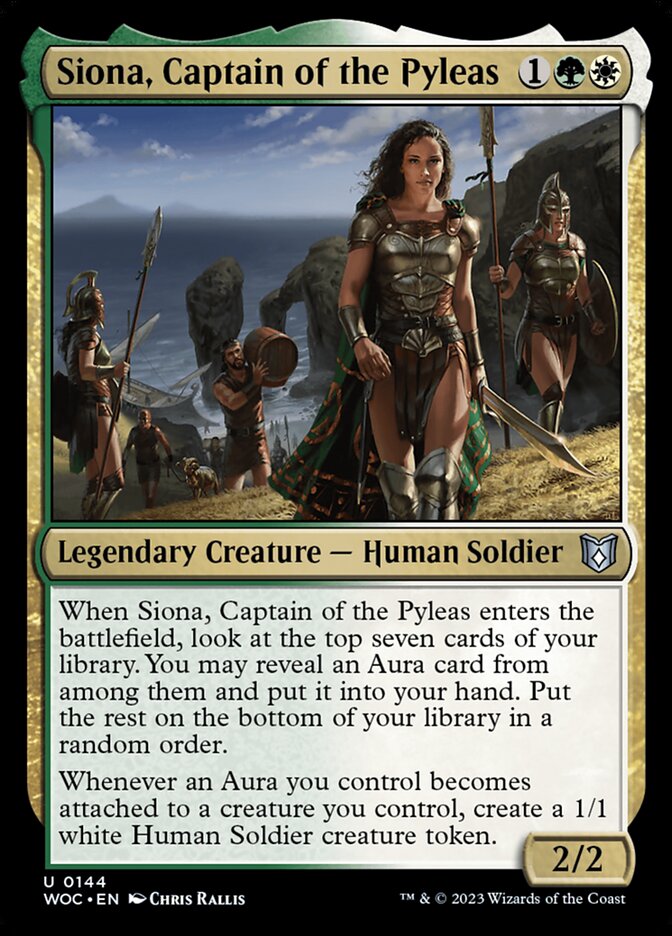 Siona, Captain of the Pyleas (144) - Wilds of Eldraine Commander (WOC)