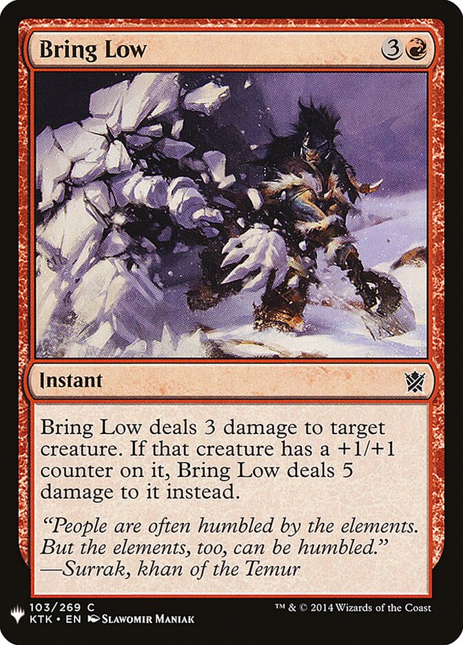 Bring Low (KTK-103) - The List (PLST)