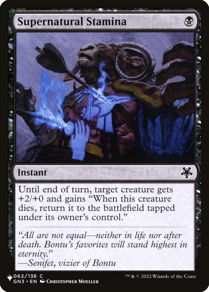 Supernatural Stamina - The List (PLST)