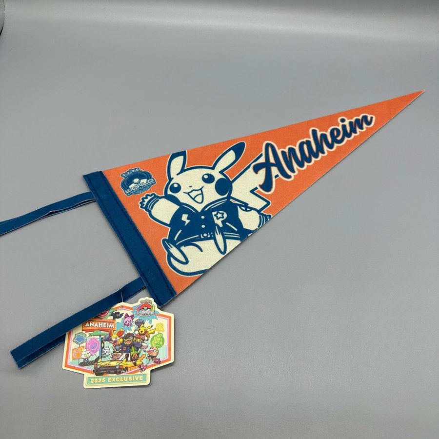 2025 Pokemon World Championships Varsity Pikachu Pennant Anaheim Worlds