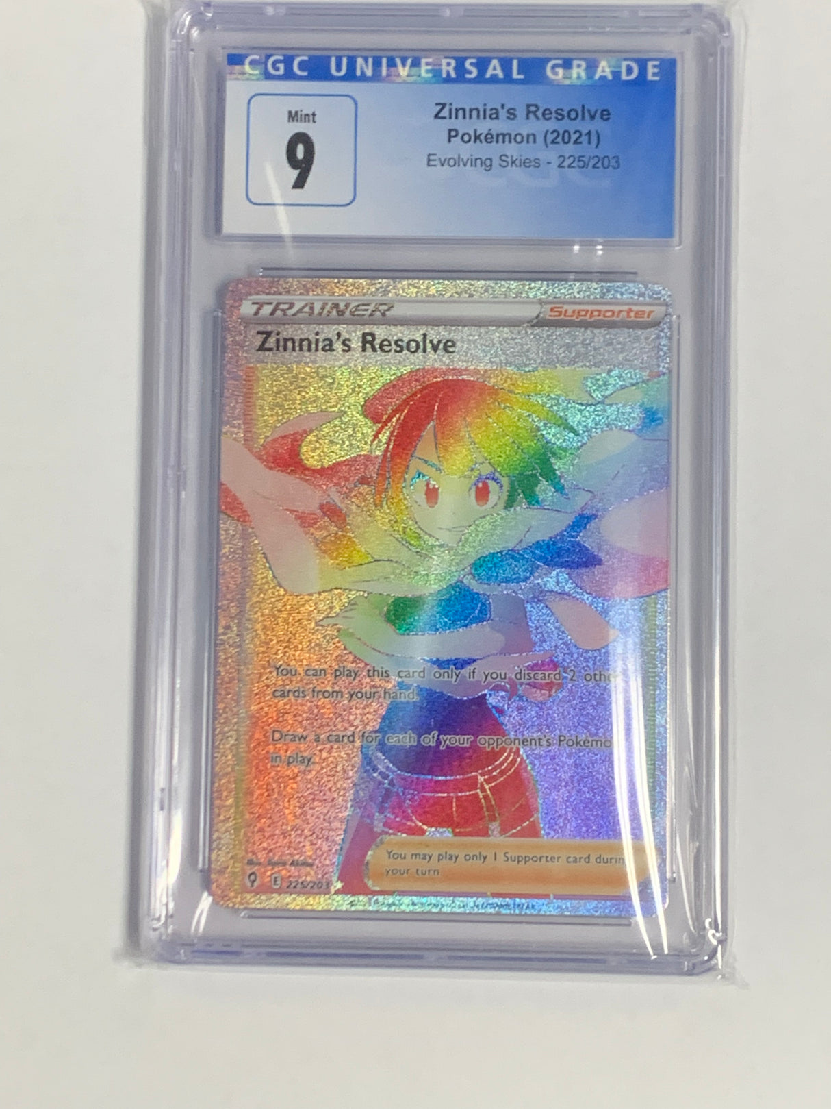 Zinnia's Resolve Rainbow Hollo (225) [Graded CGC Mint 9} - Evolving Skies
