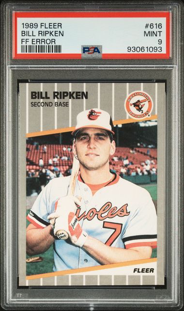 1989 Fleer Bill Ripken (FF Error) PSA 9