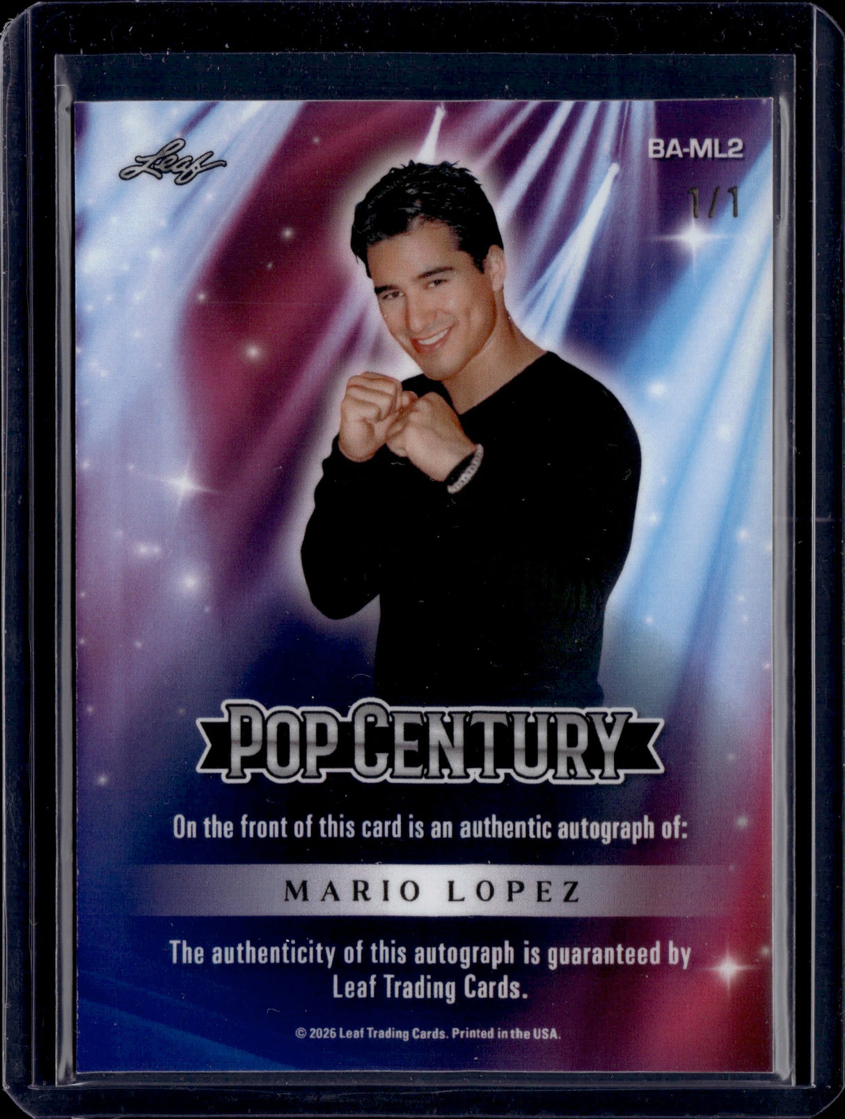 2026 Leaf Pop Century Mario Lopez Auto 1/1
