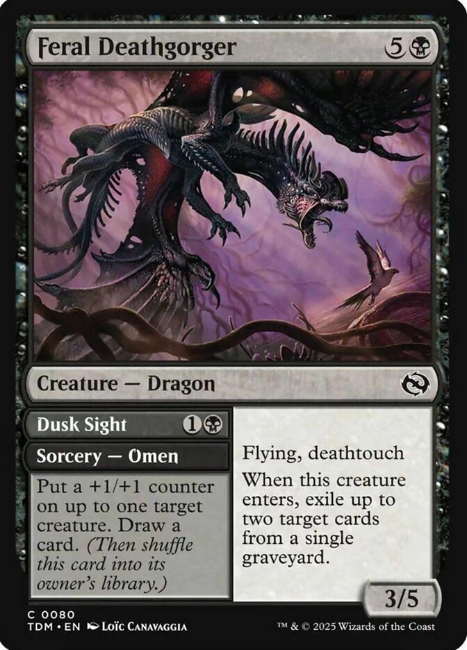 Feral Deathgorger // Dusk Sight (80) - Tarkir: Dragonstorm (TDM)