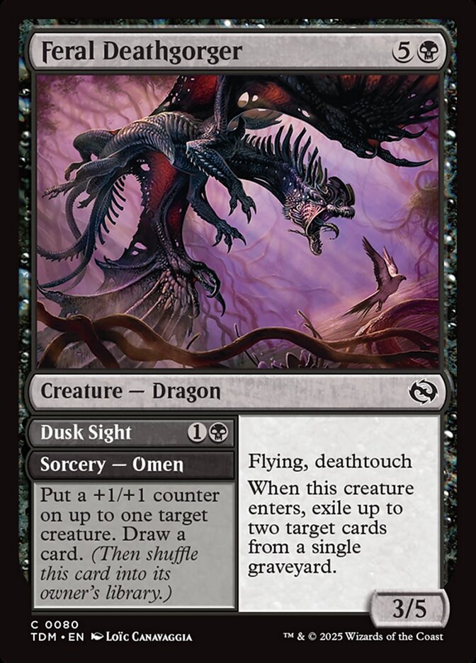 Feral Deathgorger // Dusk Sight (80) - Tarkir: Dragonstorm (TDM)