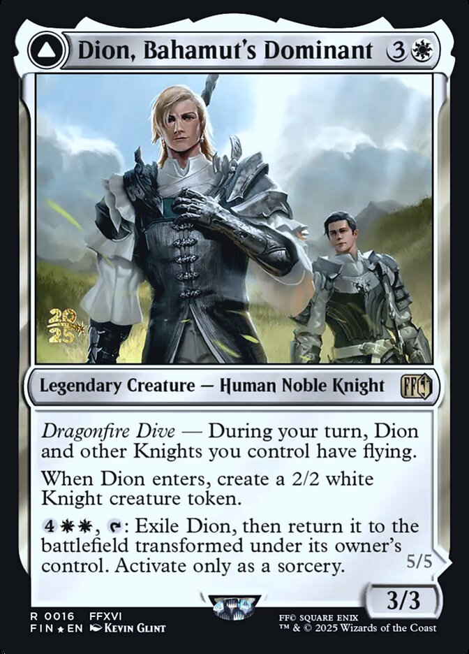 Dion, Bahamut's Dominant // Bahamut, Warden of Light (16s) - Final Fantasy Promos (PFIN)