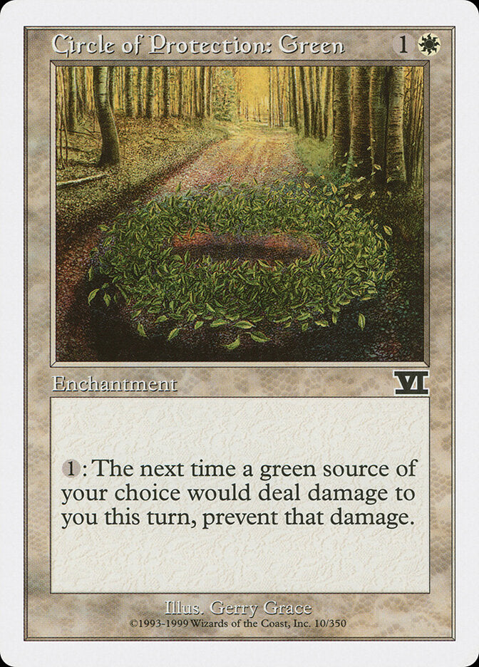 Circle of Protection: Green (10) - Classic Sixth Edition (6ED)