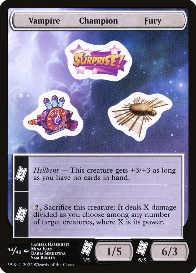 Vampire Champion Fury (43) - Unfinity Sticker Sheets (SUNF)