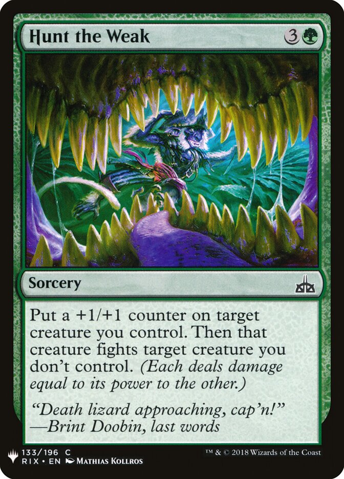 Hunt the Weak (RIX-133) - The List (PLST)
