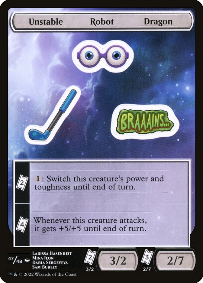 Unstable Robot Dragon (47) - Unfinity Sticker Sheets (SUNF)