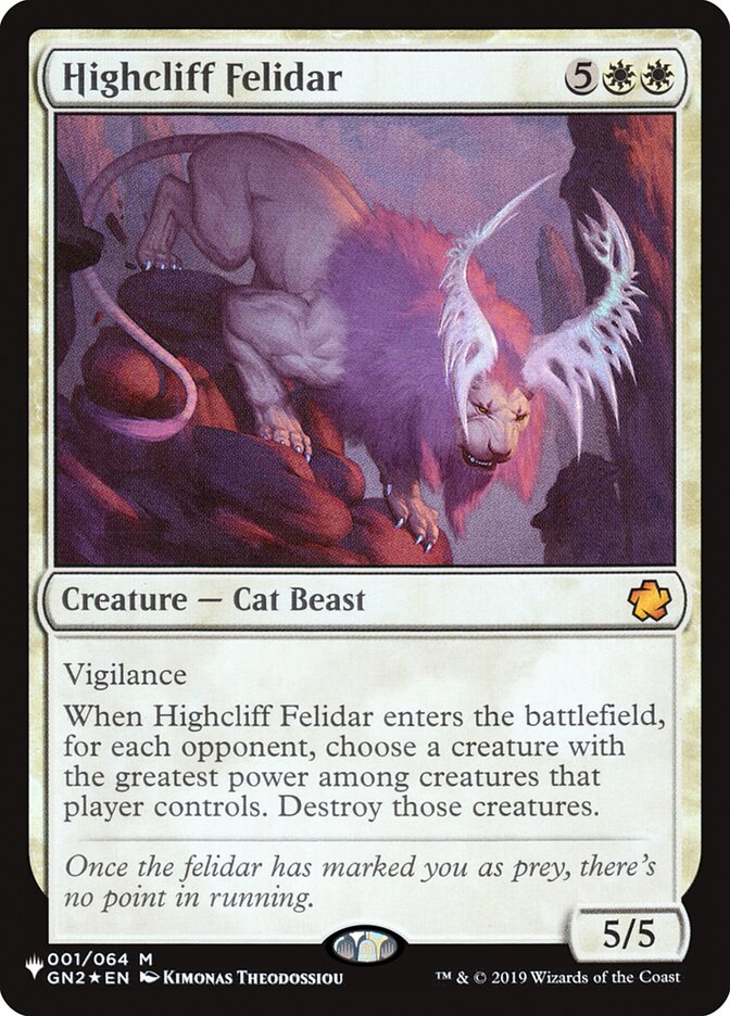 Highcliff Felidar - The List (PLST)