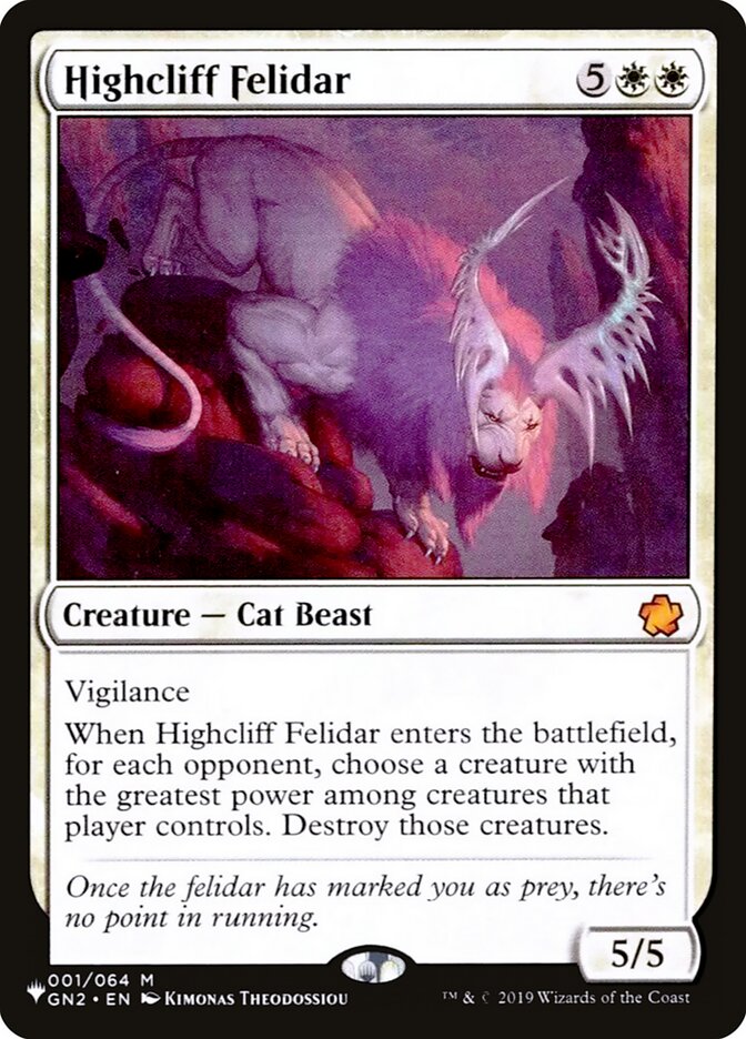 Highcliff Felidar (GN2-1) - The List (PLST)