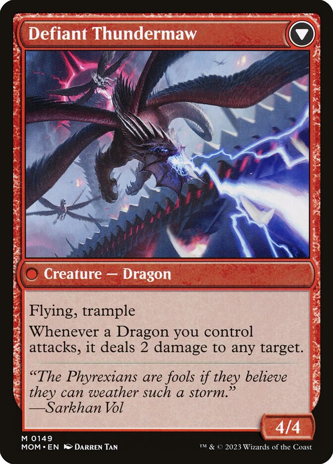 Invasion of Tarkir // Defiant Thundermaw (149) - March of the Machine (MOM)
