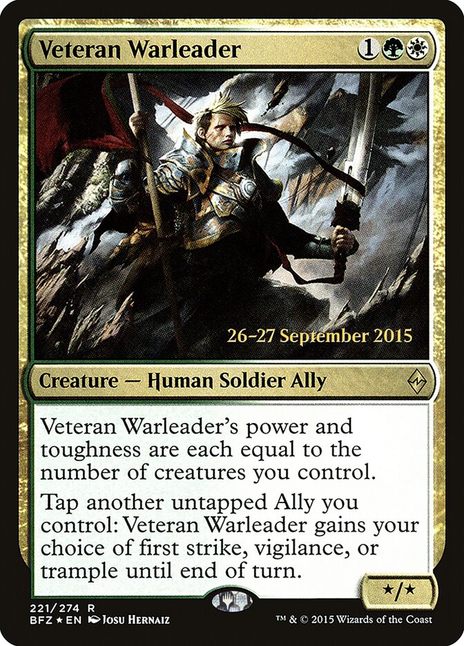 Veteran Warleader (221s) - Battle for Zendikar Promos (PBFZ)