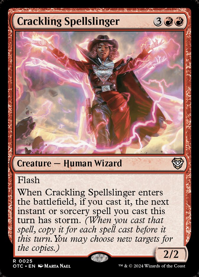 Crackling Spellslinger (25) - Outlaws of Thunder Junction Commander (OTC)