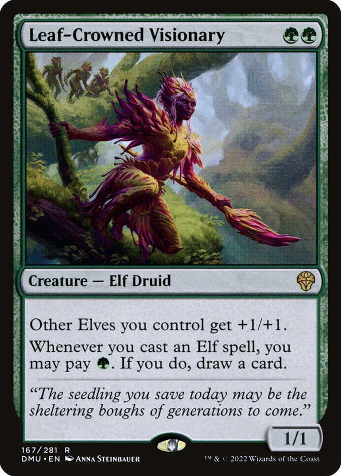Leaf-Crowned Visionary (167) - Dominaria United (DMU)