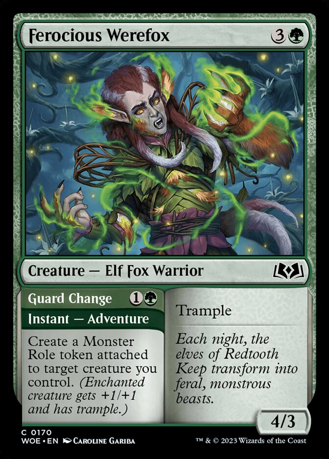 Ferocious Werefox // Guard Change (170) - Wilds of Eldraine (WOE)