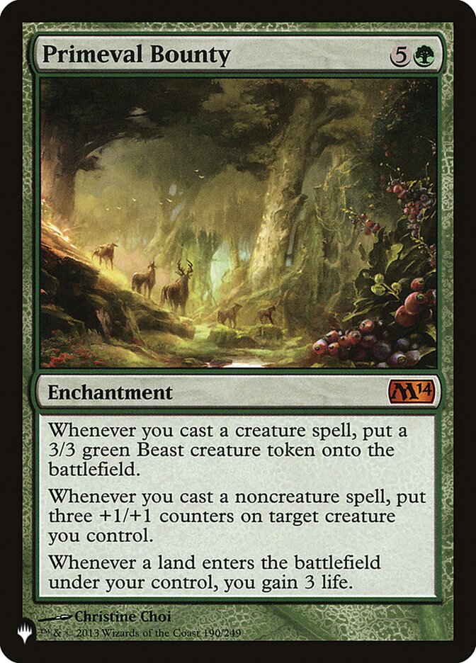 Primeval Bounty (M14-190) - The List (PLST)