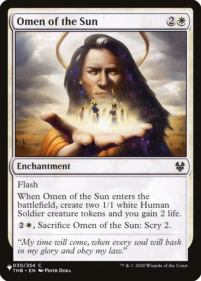 Omen of the Sun (THB-30) - The List (PLST)