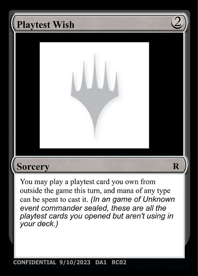 Playtest Wish (RC02) - Unknown Event (UNK)