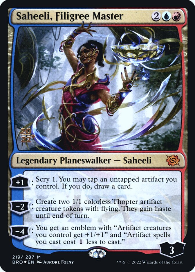 Saheeli, Filigree Master (219s) - The Brothers' War Promos (PBRO)
