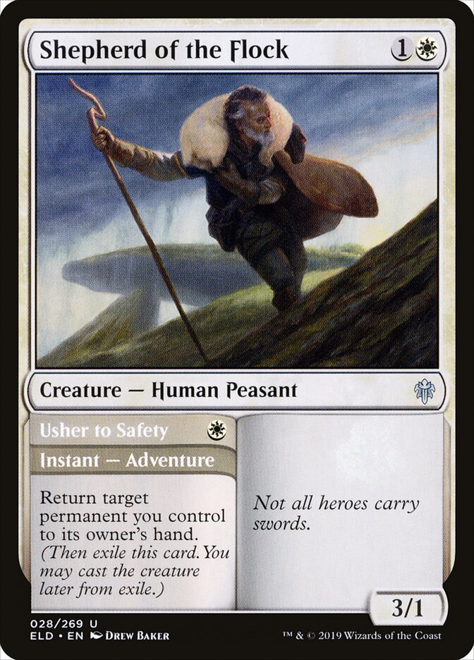Shepherd of the Flock // Usher to Safety (28) - Throne of Eldraine (ELD)