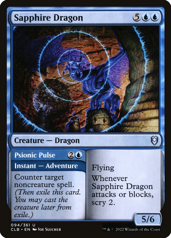 Sapphire Dragon // Psionic Pulse (94) - Commander Legends: Battle for Baldur's Gate (CLB)