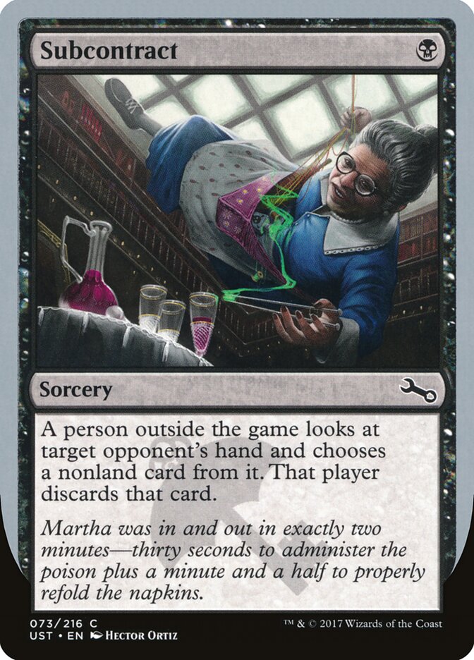 Subcontract (73) - Unstable (UST)