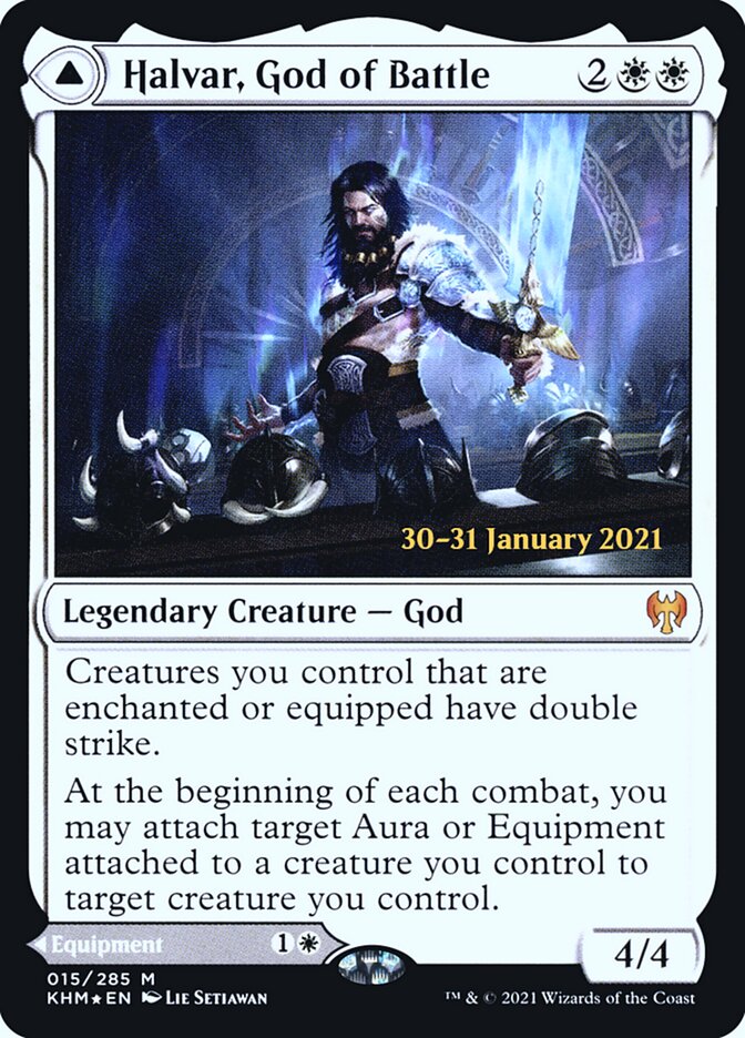 Halvar, God of Battle // Sword of the Realms (15s) - Kaldheim Promos (PKHM)