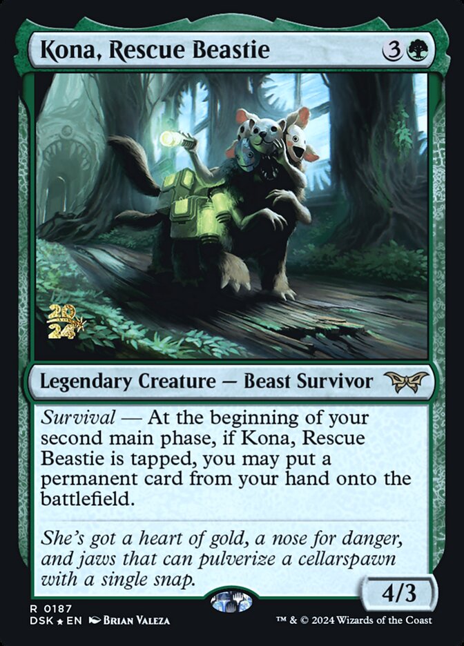 Kona, Rescue Beastie (187s) - Duskmourn: House of Horror Promos (PDSK)