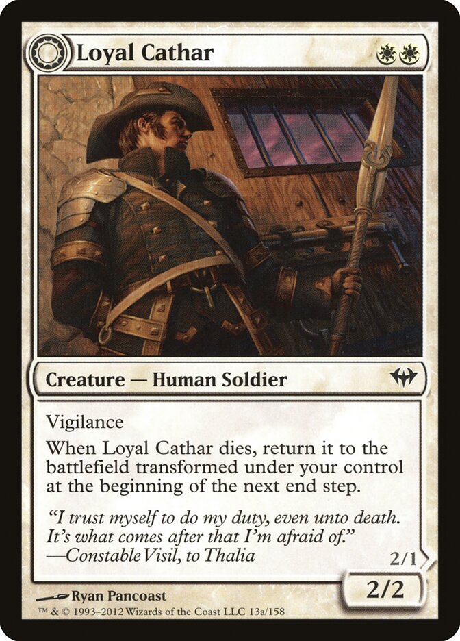 Loyal Cathar // Unhallowed Cathar (13) - Dark Ascension (DKA)
