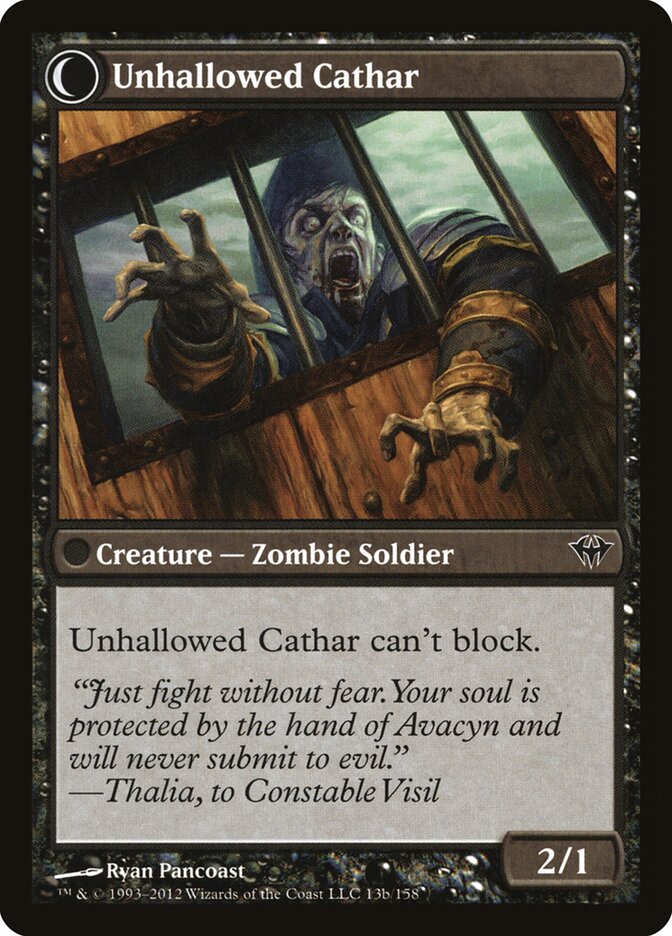 Loyal Cathar // Unhallowed Cathar (13) - Dark Ascension (DKA)