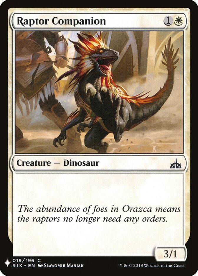 Raptor Companion (RIX-19) - The List (PLST)